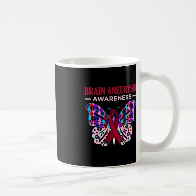 Butterfly Brain Aneurysm Awareness Month Support G Coffee Mug (Right)