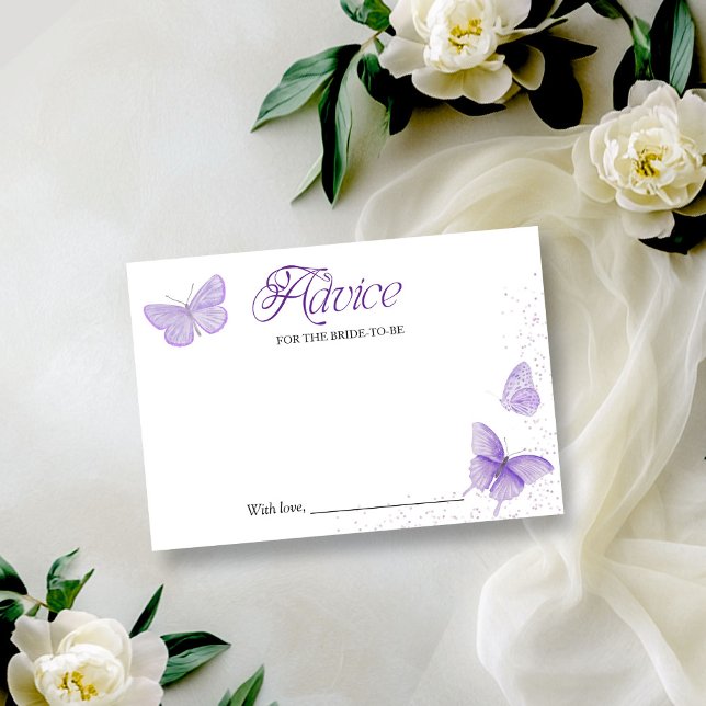 Butterfly Bridal Shower Advice for the Bride Card (Creator Uploaded)