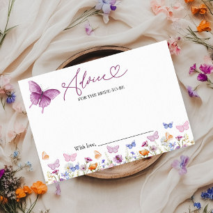 Butterfly Bridal Shower Advice for the Bride Card