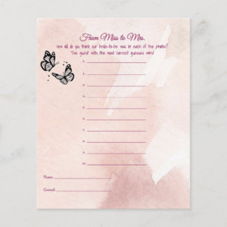 Butterfly Bridal Shower Age Game