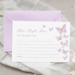 Butterfly Bridal Shower Date Night Ideas Card