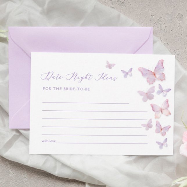 Butterfly Bridal Shower Date Night Ideas Card (Creator Uploaded)