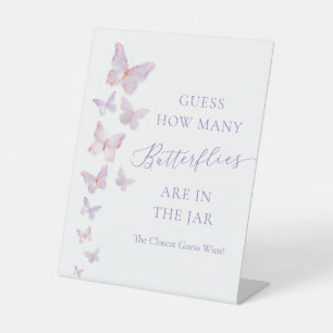 Butterfly Bridal Shower Guess How Many Butterflies Pedestal Sign
