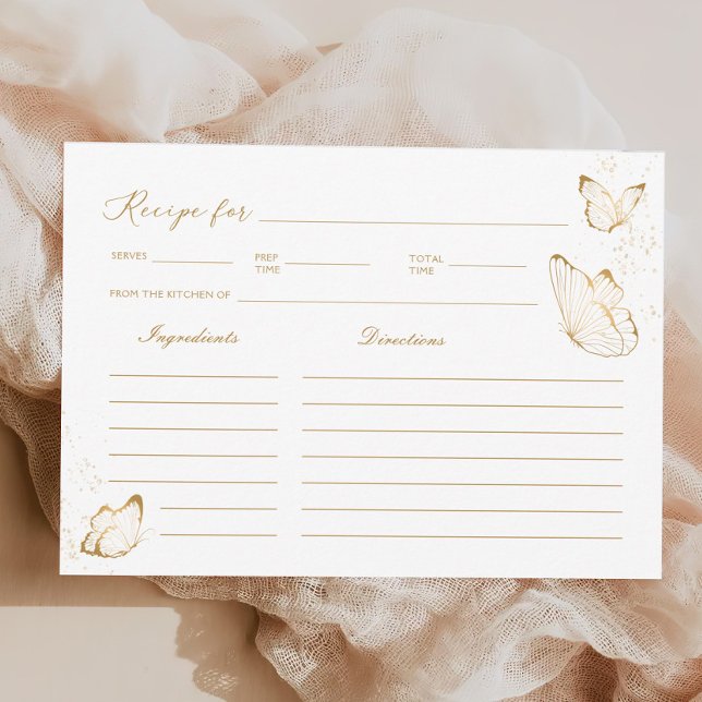Butterfly Bridal Shower Recipe Card (Creator Uploaded)