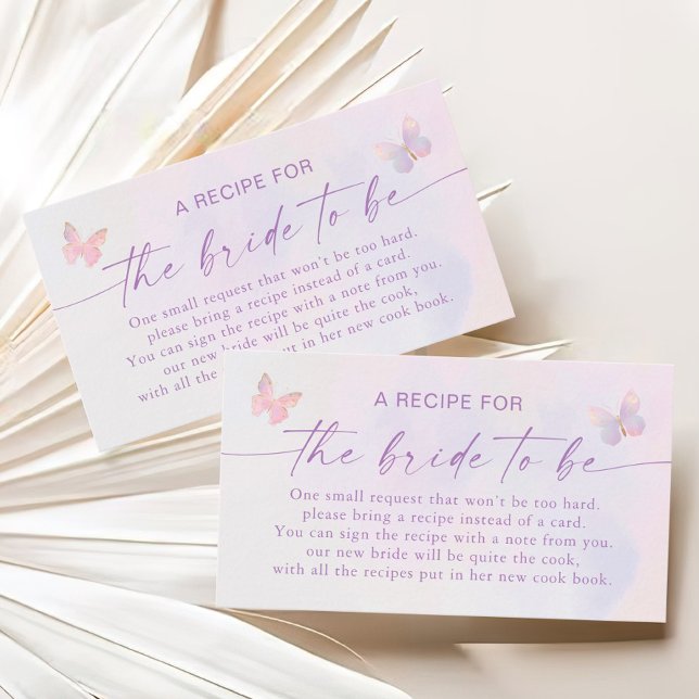 Butterfly Bridal Shower Recipe Request  Enclosure (Creator Uploaded)