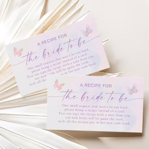 Butterfly Bridal Shower Recipe Request Enclosure Card