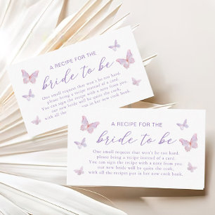 Butterfly Bridal Shower Recipe Request Enclosure Card