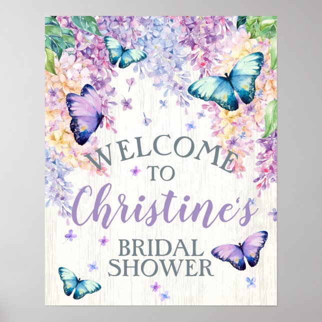 Butterfly Bridal Shower Welcome Sign (Front)