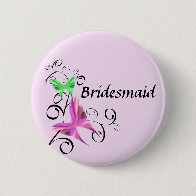 Butterfly Bridesmaid Button (Front)