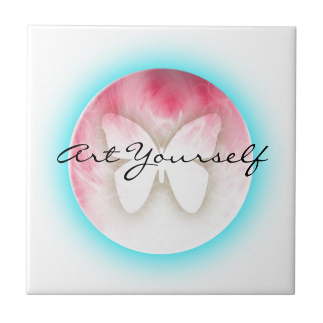Butterfly Bubbles Ceramic Tile (Front)