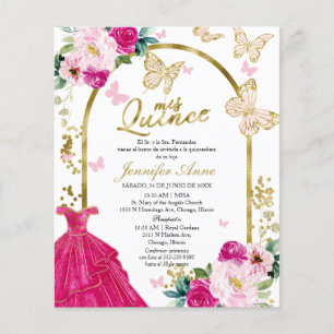 Butterfly Budget Spanish Quinceanera Invitations