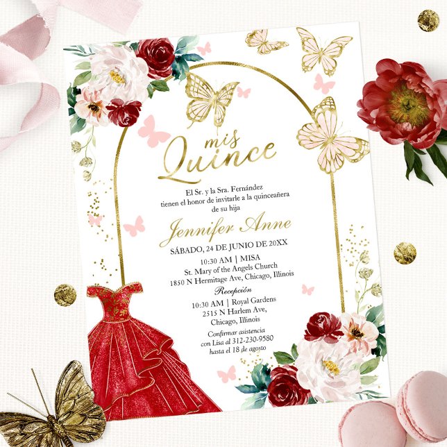 Butterfly Budget Spanish Quinceanera Invitations (Creator Uploaded)