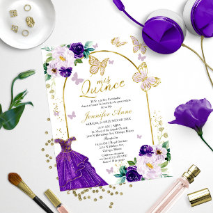 Butterfly Budget Spanish Quinceanera Invitations