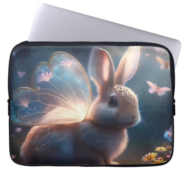 Butterfly Bunny Laptop Sleeve (Front)
