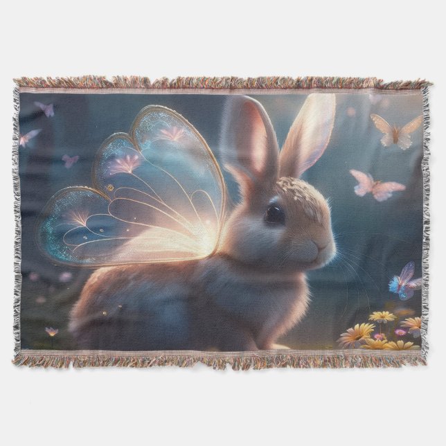 Butterfly Bunny Throw Blanket (Front)