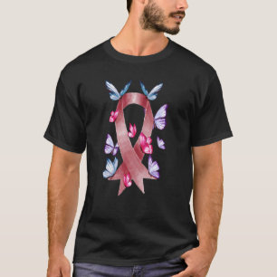 Butterfly Burgundy Ribbon Multiple Myeloma Awarene T-Shirt