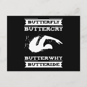 Butterfly Buttercry Butterwhy - Swimmer Design Postcard