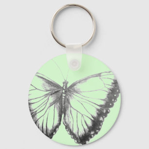 Butterfly Button Keychain