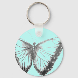 Butterfly Button Keychain