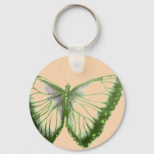 Butterfly Button Keychain