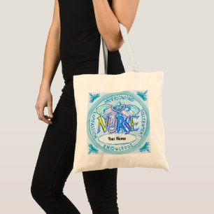 Butterfly caduceus nurse tote bag