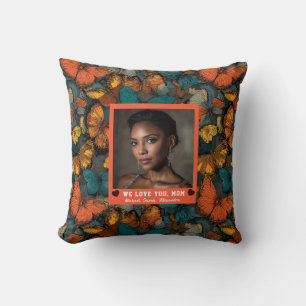 Butterfly Camo Mother Photo Guest Room Decor Cushion