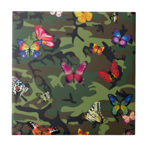 butterfly camouflage ceramic tile