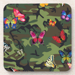 butterfly camouflage coaster