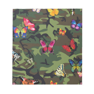 butterfly camouflage notepad