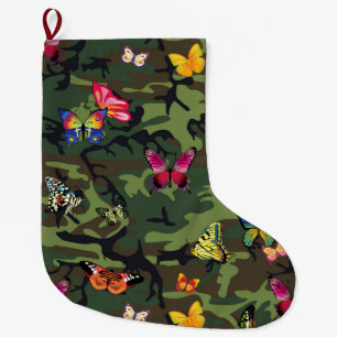 butterfly camouflage xmas christmas stocking