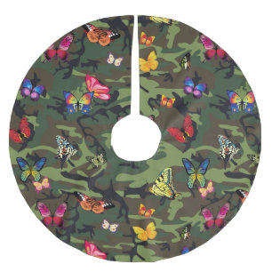 butterfly camouflage xmas christmas tree skirt