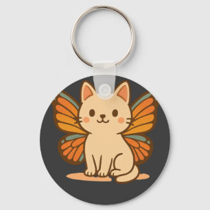 Butterfly Cat – Cute Pastel Kawaii Animal Key Ring