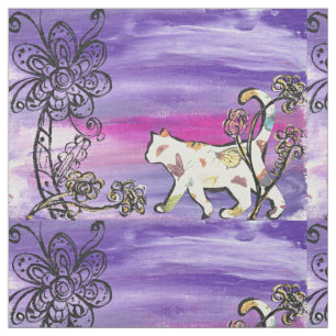 Butterfly Cat Fabric