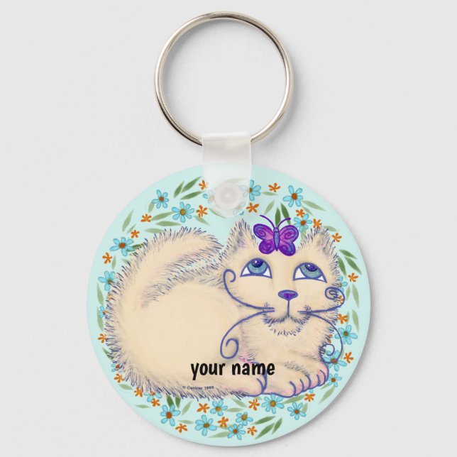 Butterfly Cat  Key Ring (Front)