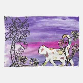 Butterfly Cat Tea Towel