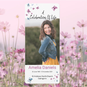 Butterfly Celebration Of Life Photo Card