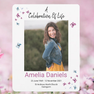 Butterfly Celebration Of Life Photo Card