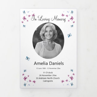 Butterfly Celebration of life Trifold