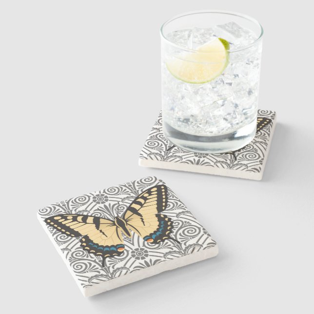 Butterfly Centre of Attention Stone Coaster (Side)