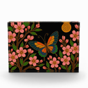 Butterfly Cherry Blossom Moon Photo Block
