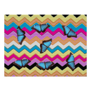 Butterfly Chevrons  Pattern Office Peace Destiny Poster