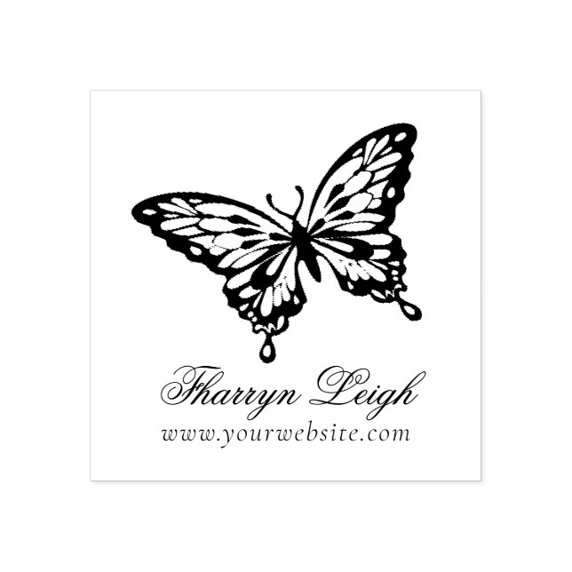 Butterfly Chic Branding | Modern Professional Rubber Stamp (Imprint)