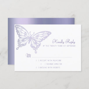 Butterfly Chic Dusty Lavender Purple Violet RSVP Card