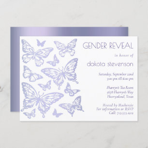 Butterfly Chic   Lavender Purple Gender Reveal Invitation