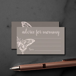Butterfly Chic Shower Blush Taupe Advice for Mum Enclosure Card