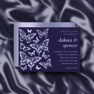 Butterfly Chic Wedding   Lavender Purple Violet Invitation