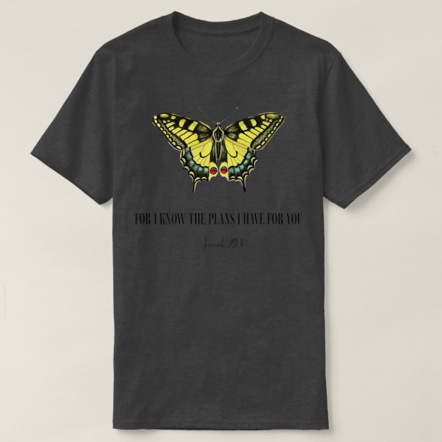 Butterfly Christian Gift for Women Trust God Scrip T-Shirt (Design Front)