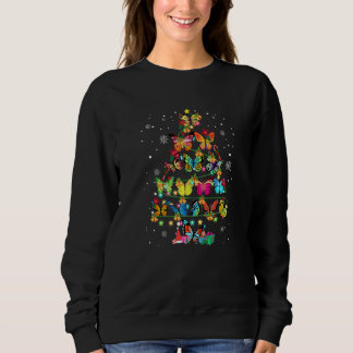 Butterfly Christmas Tree Butterfly Beautiful Xmas  Sweatshirt