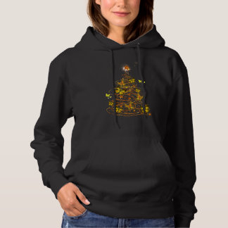 Butterfly Christmas Tree Lights Cute Girls Xmas Bu Hoodie
