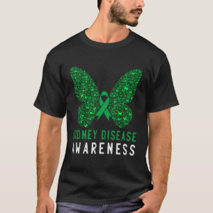 Butterfly Chronic Kidney Disease Ckd Warrior Green T-Shirt
